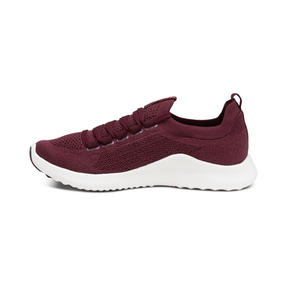 Aetrex Women's Carly Arch Support Sneakers - Burgundy | USA A6TB5ZW